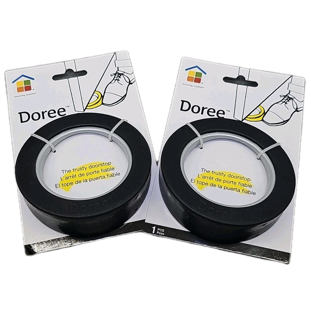 Set of 2 Doree Universal Doorstops • Black • Stackable • Indoor/Outdoor [41]